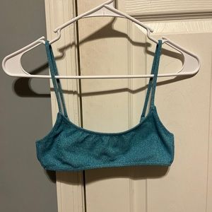 Blue sparkly bikini top